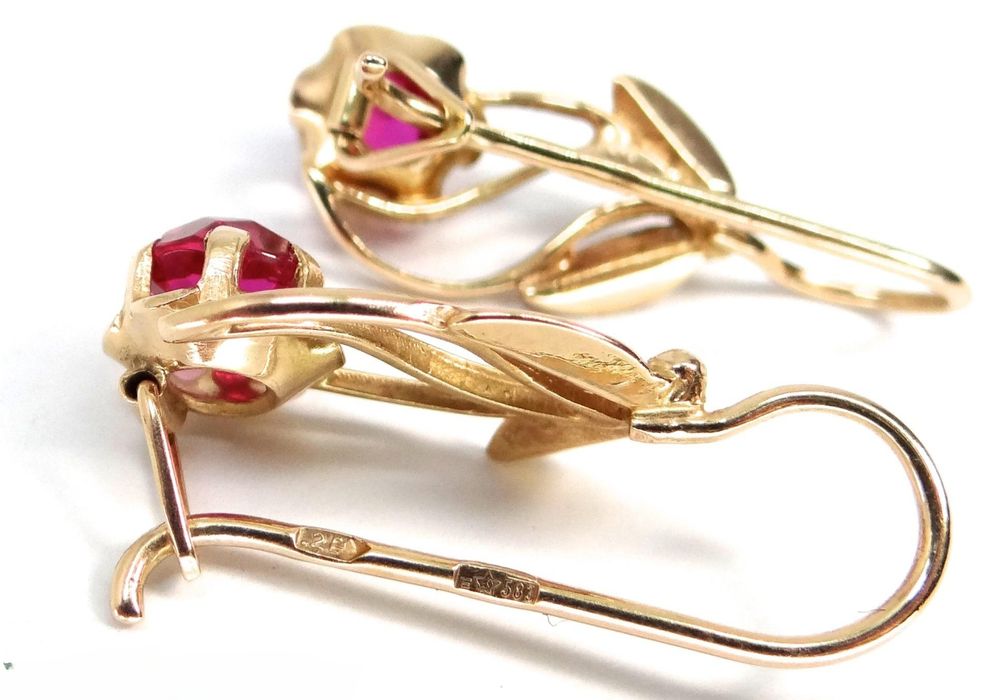 Советские серьги 583 пробы