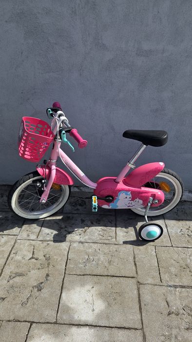 Bicicleta copii / fetita roz, B-twin Dechlaton 14 inci