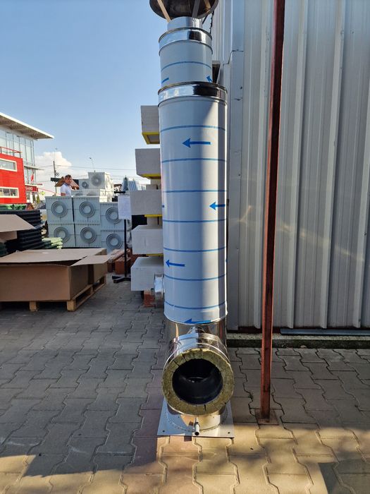 Sistem cos fum inox izolat 50mm, diam int 200 mm , ext 300 mm, H=6M -