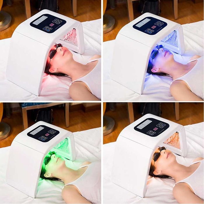 Апарат за LED фототерапия на лице, Фотонна терапия с 7 цвята, Лифтинг, Anti-age, Anti-Acne, 287 LED диода