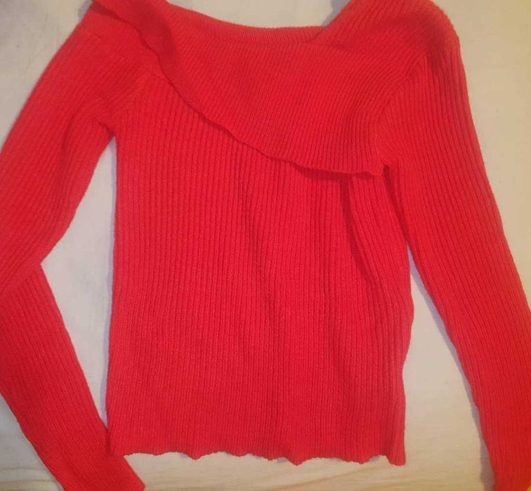 Нова червена плътна блуза / пуловер XS Shein