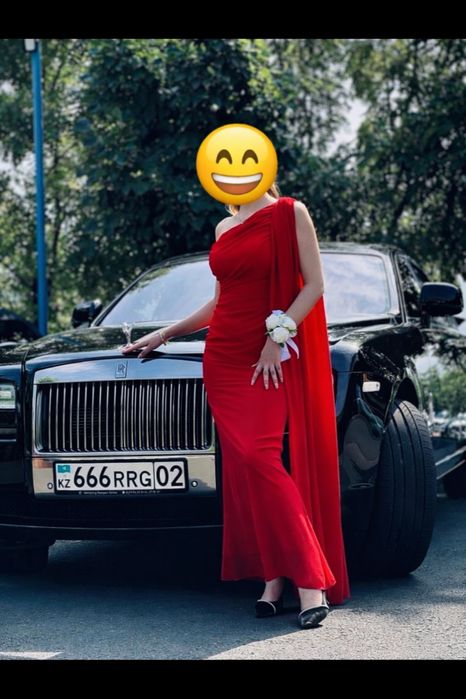 Красное вечернее платье в пол, размер M