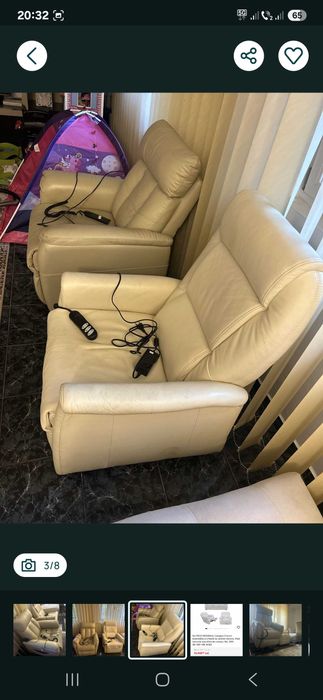 Fotoliu electric tv piele naturala an 2018 2 buc ca nou la 1/3 pret