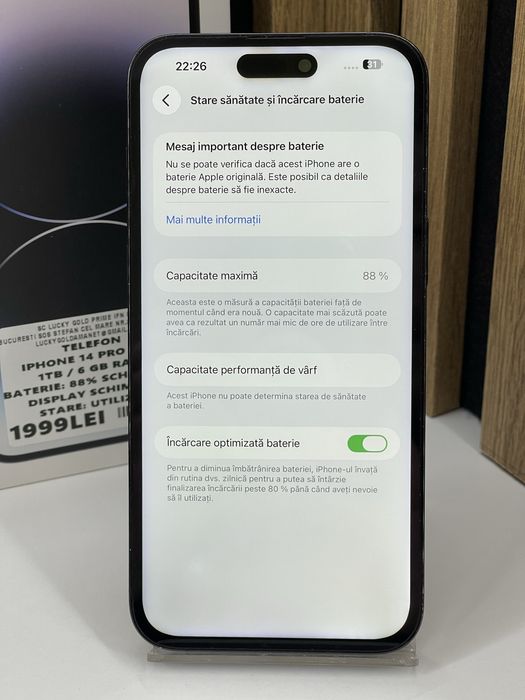 Iphone 14 Pro Max 1Tb 88% bat (Display si Baterie schimbate) #60309