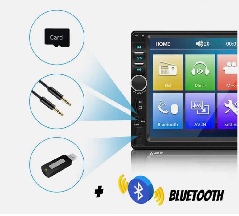 Mултимедия с 7 инчов touchscreen HD Mp5 с камера за задно виждане.