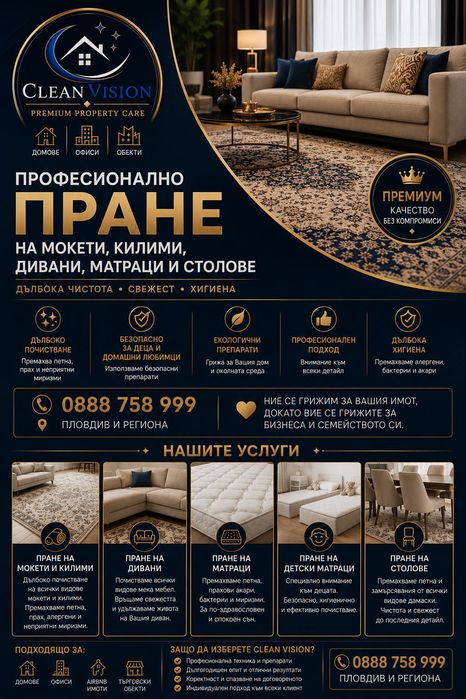 CLEAN VISION – Професионално почистване в Пловдив и региона