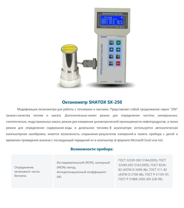 Октанометр SHATOX SX-250