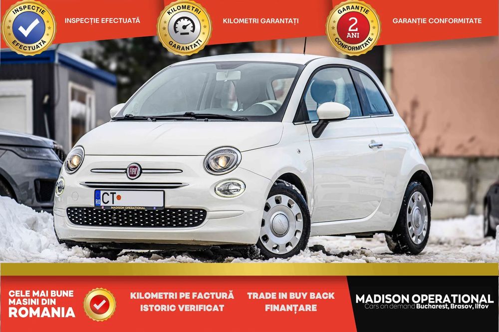 Fiat 500 Doar 10.000km/CarPlay/automata/climatronic/fara evenimente/istoric