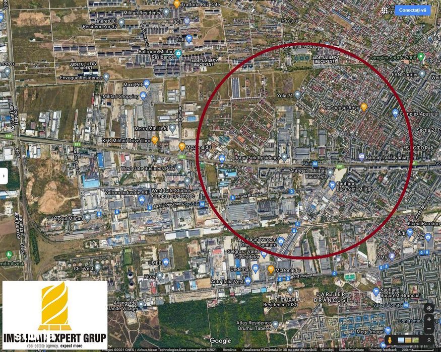 Militari I . Maniu stradal  814 mp desch 16 m ,utilitati.