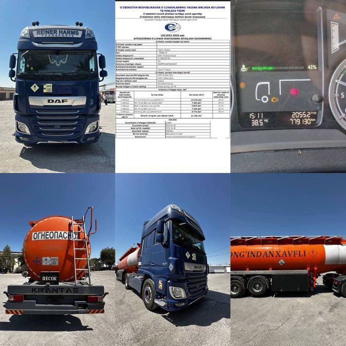 DAF XF450 EURO 6 + Бензавоз прицеп Сотилади