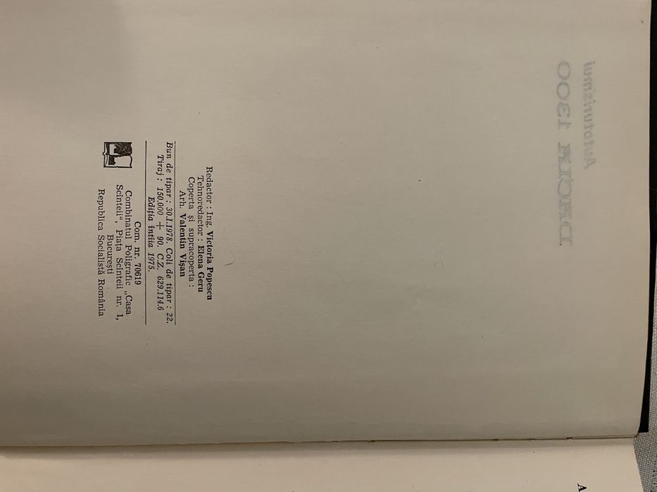 Carti tehnice Dacia 1300, 1975-1978