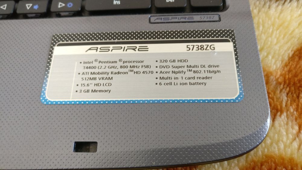 Лаптоп Acer Aspire 5738ZG