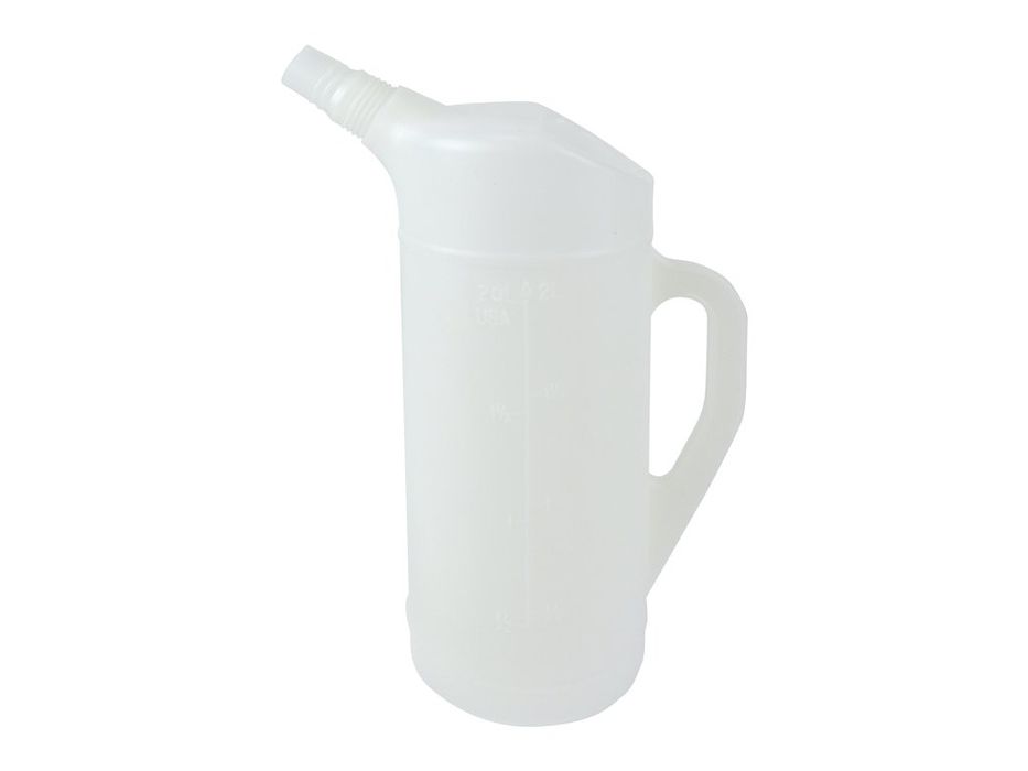 Flacon recipient gradat pentru lichide Carpoint 2L, transparent, cu cioc si maner, pentru turnare fara varsare