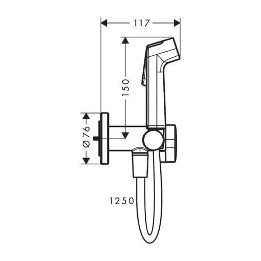 Hansgrohe Bidette baterie bideu cu set de duș ascuns, nou