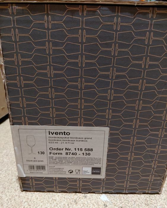 НОВИ Чаши за червено вино Bordeaux, Ivento Schott Zwiesel, 6 бр, 633