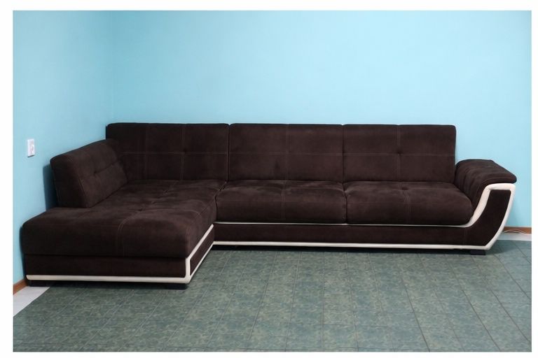 Ъглов диван с две ракли и клик клак механизъм за сън