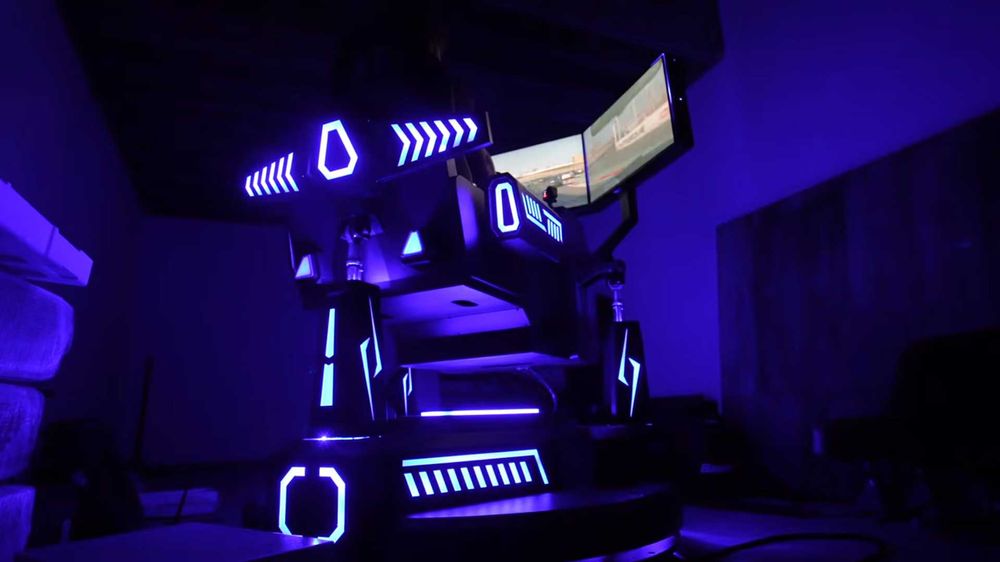 Вътрешен 3-екранен 6-DOF 9D състезателен автомобилен симулатор