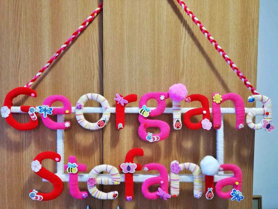 Nume personalizate din ata colorata
