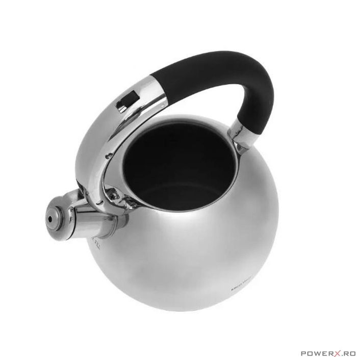 Ceainic argintiu din inox, fierbator traditional, capacitate 3 litri,