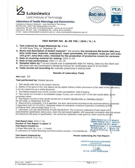 Покривало За Каравана Kegel,Водоустойчиво,UV Защита,3410мм Воден Стълб