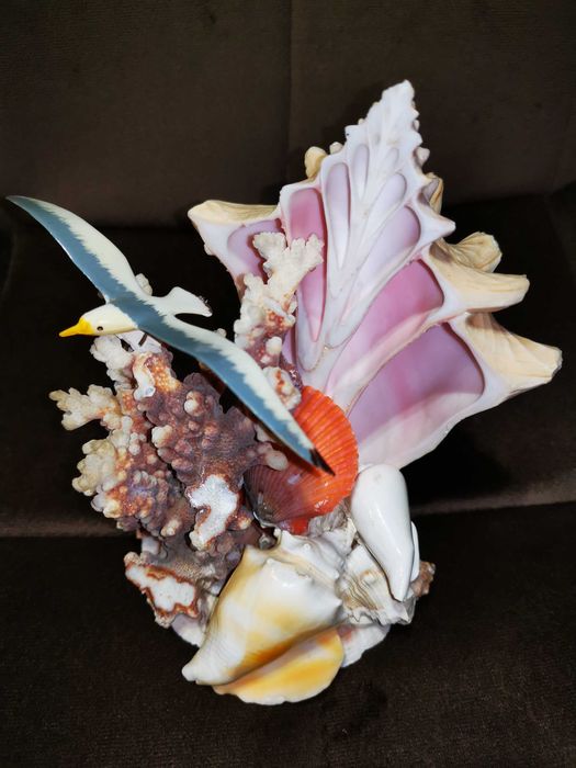 Сувенир от естествен Цикладски корал и редки морски видове