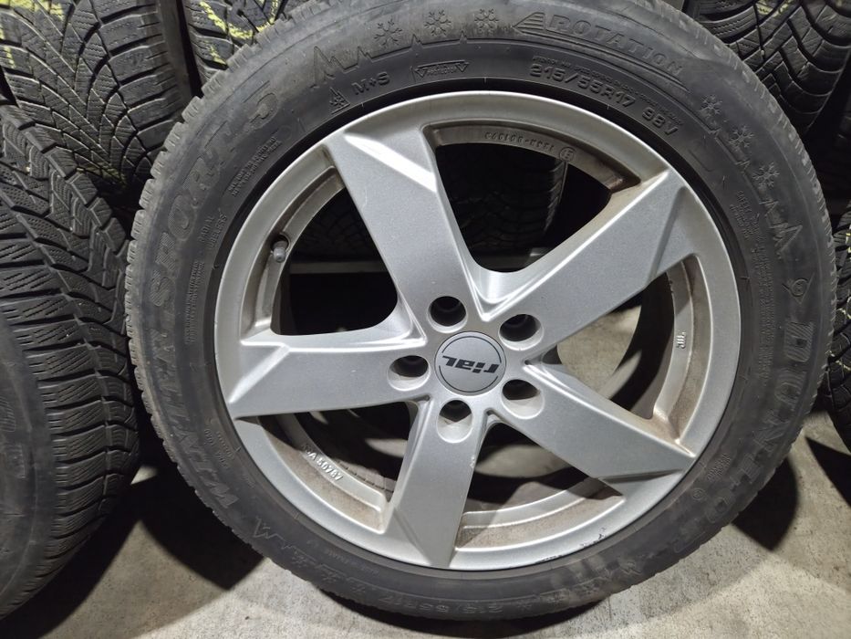 Set 4 jante aliaj RIAL Kodiak R17 5x112 cu anvelope