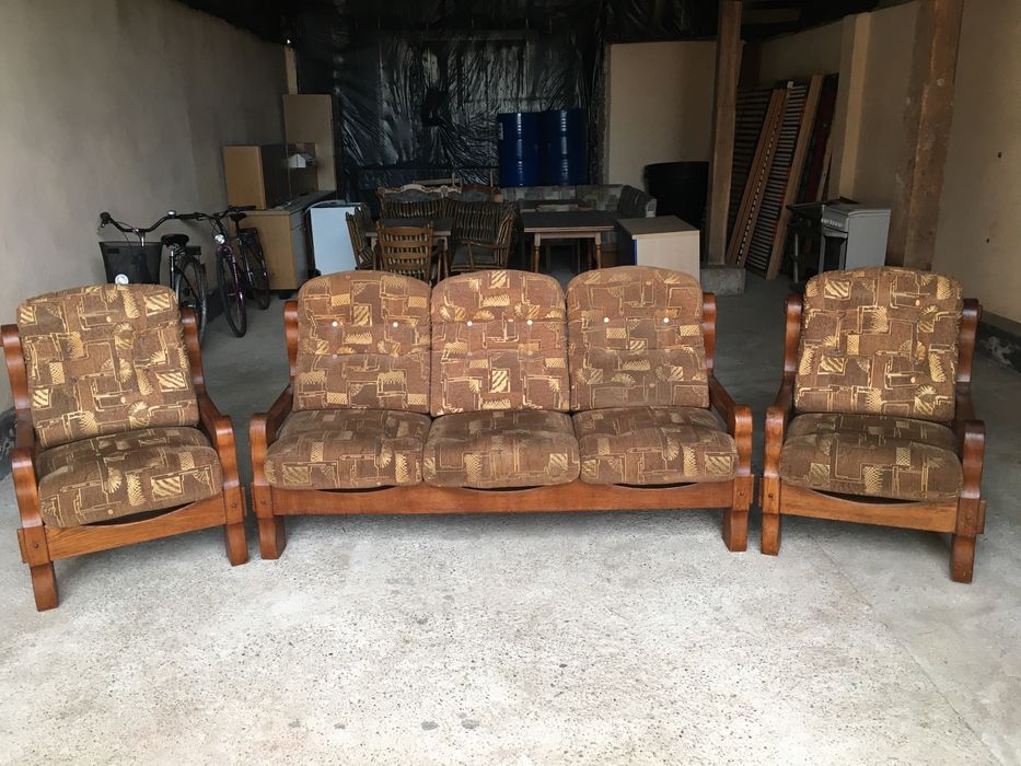 set canapele lemn masiv cabana pensiune