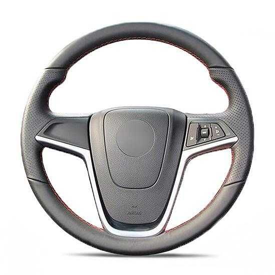 Кожен калъф за волан шиещ Опел / Opel Astra J / Mokka / Insignia гр ...