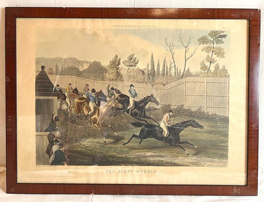 Gravura de Charles Hunt dupa pictura de Henry Alken, "Primul obstacol"