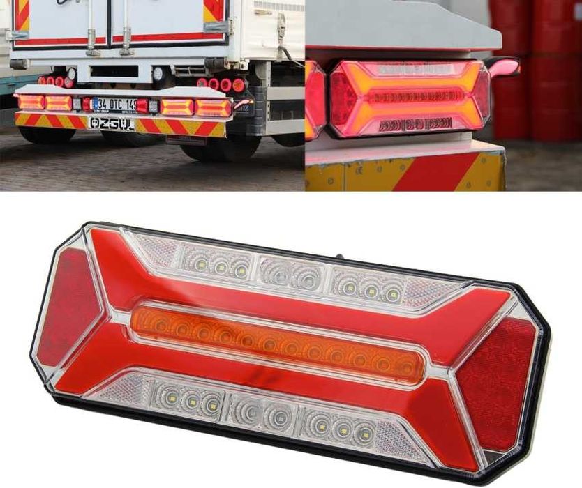 Комплект 2 броя LED неонови стопове 5 функции с динамичен мигач 12-24V