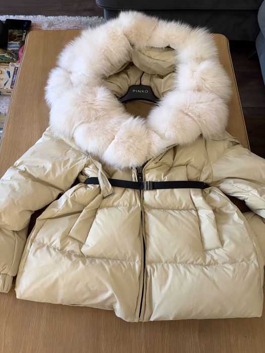 Уникално яке с естествен косъм и гуши пух!