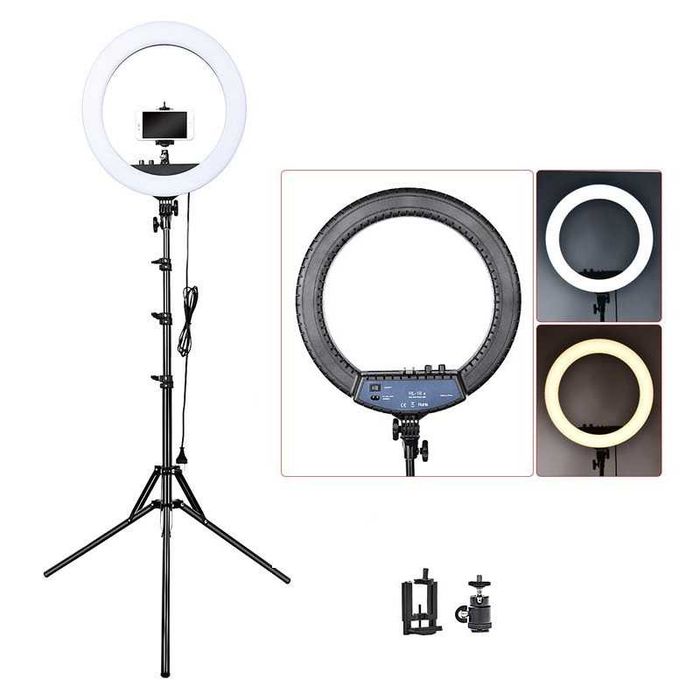 Ring Light premium, 45 cm, USB, telecomanda, oglinda, RL18