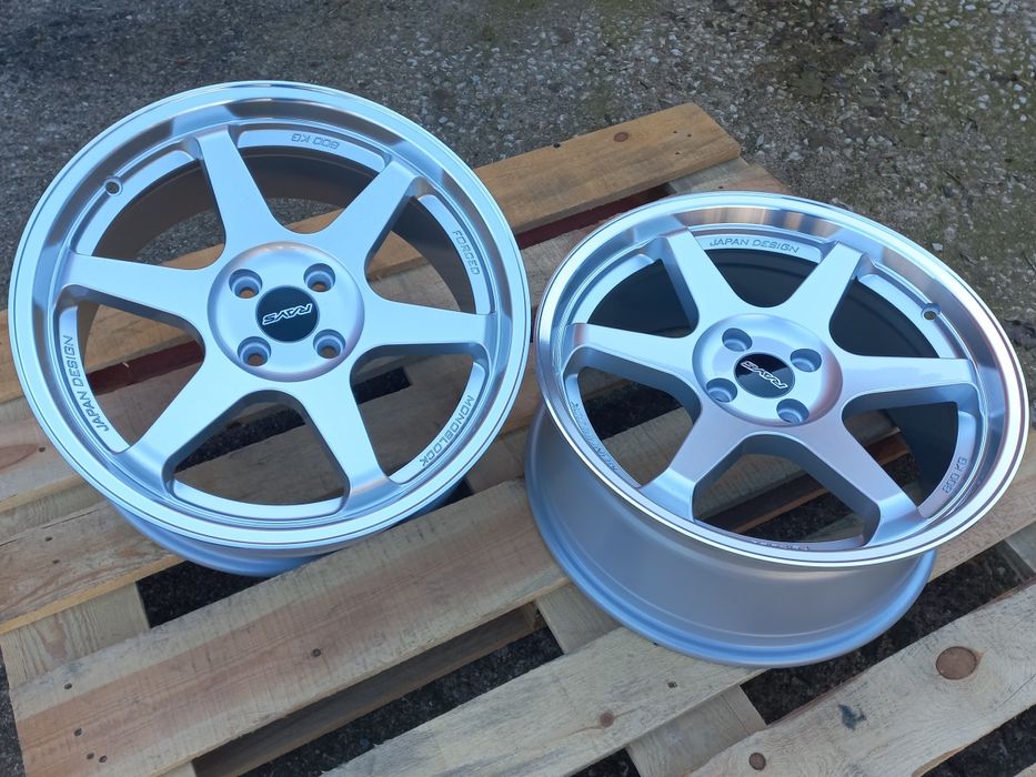 17"4x100 Rays t37 Volk Racing vw opel honda suzuki bmw e30 Silver Pol.