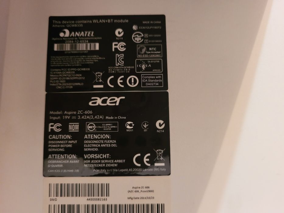 Компьютер Моноблок Acer Aspire ZC-606 белый