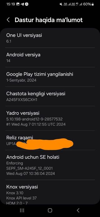 Samsung A24 xotira 6/128  telifon yangidek turpdi 4 oy boldi olingani