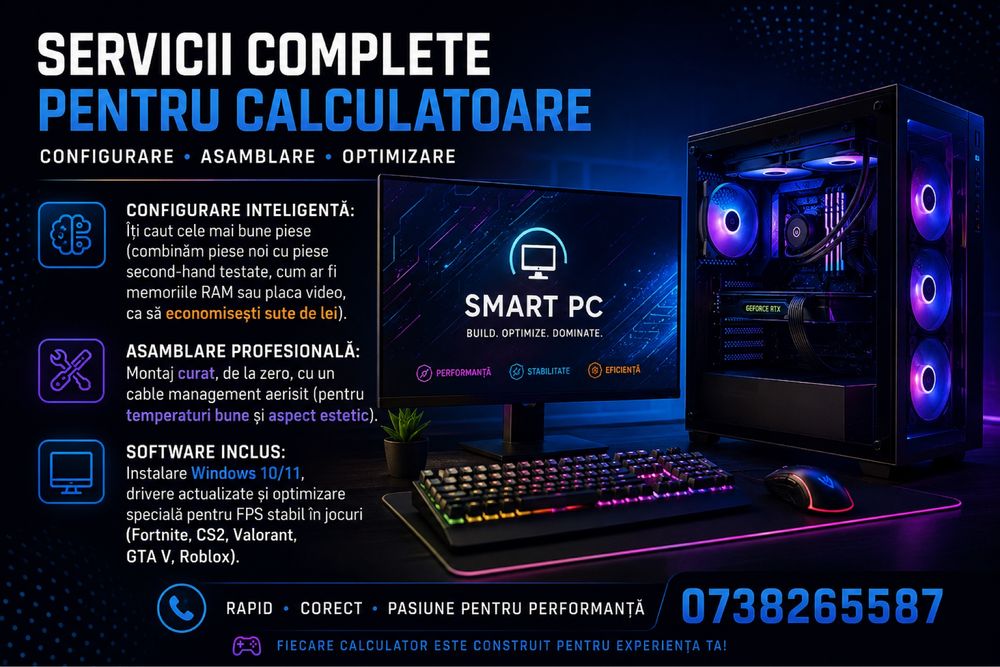 Asamblare PC Gaming Galați | Configurare piese la buget | Optimizare FPS