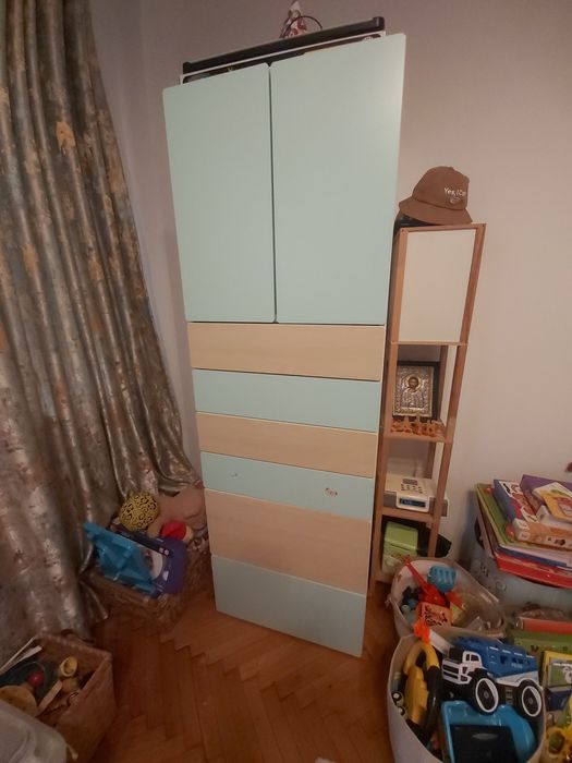 Set Ikea patut bebe+masa de infasat+dulap haine