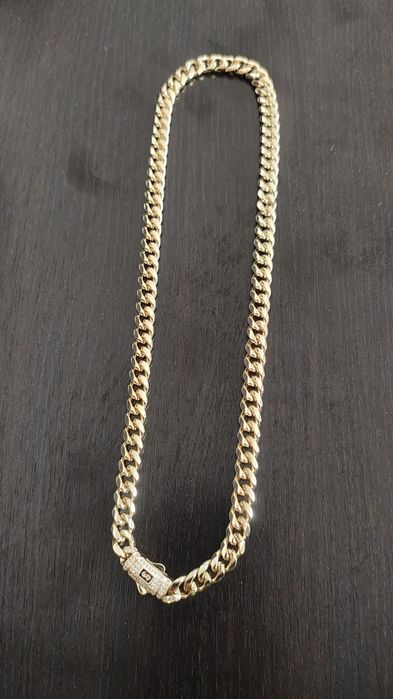 Lant Cuban masiv – argint 925 placat aur 14K, 63.5g, 50cm – finisaj premium