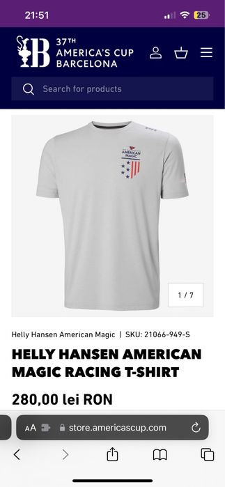 Tricou Helly Hansen American Magic Edition