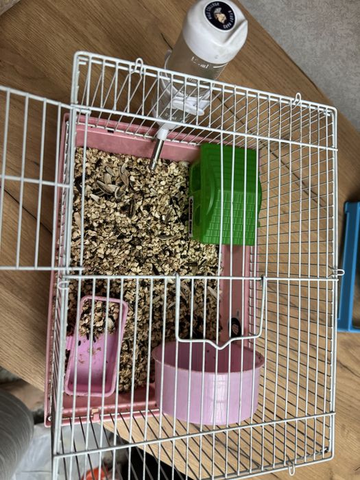 Клетка для хомяка, шарик и наполнитель