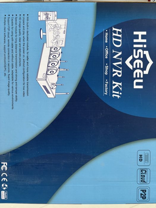 Kit de Supraveghere, Wireless, Hiseeu, 5MP,  4 Camere, IP66, Alexa