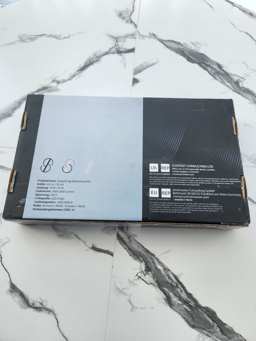 Димируема LED таванна лампа черна 35W с Дистанционно