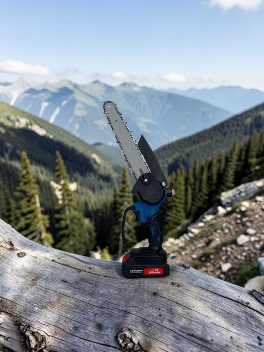 Акумулаторна мини резачка 21V с омасляване, две батерии и две вериги