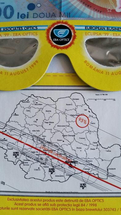 Bacnota si moneda cu eclipsa totala de soare