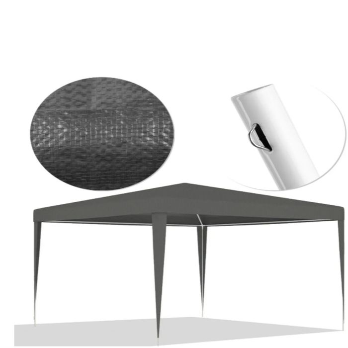 Къмпинг шатра MalTec, 3x3м, сива, стоманена конструкция, водоустойчив