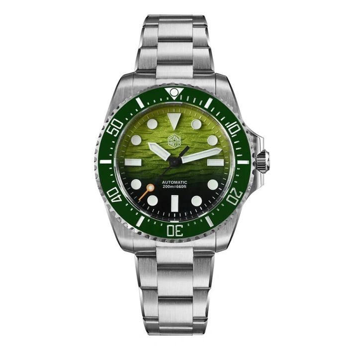 Ceas San Martin SN0126-GS Green 38mm Myiota 90S5. Nou! La cutie, Factură și garanție 2 ani.