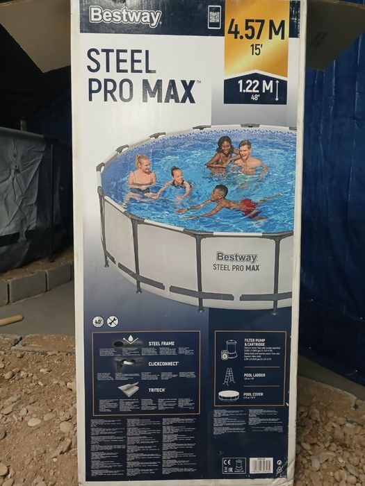 Бассейн каркасный и аэратор для рыбоводства