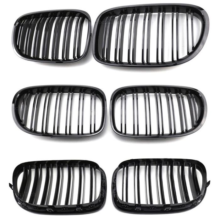 Set grile nari bara fata Piano Black Bmw Seria 7 f01 f02 f03 f04 M