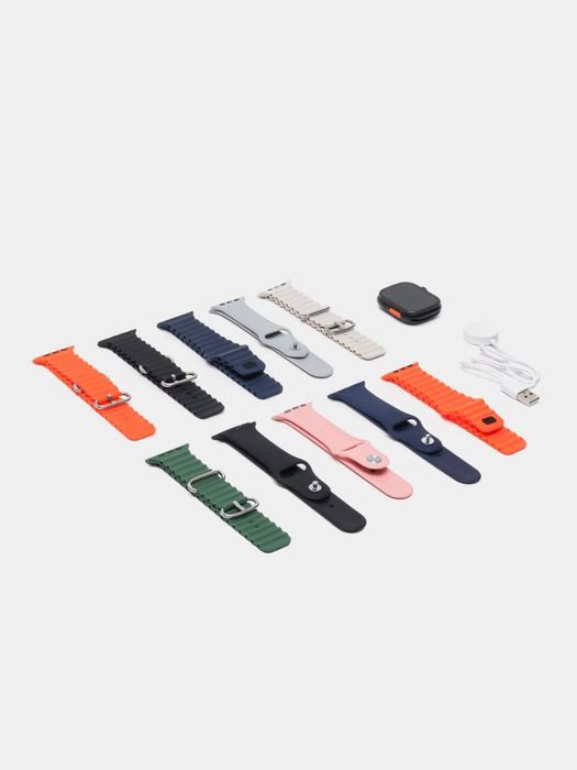 Смарт часы Aqqli Soat, Smart watch KW009 Ultra 2, 10 ta tasmali.