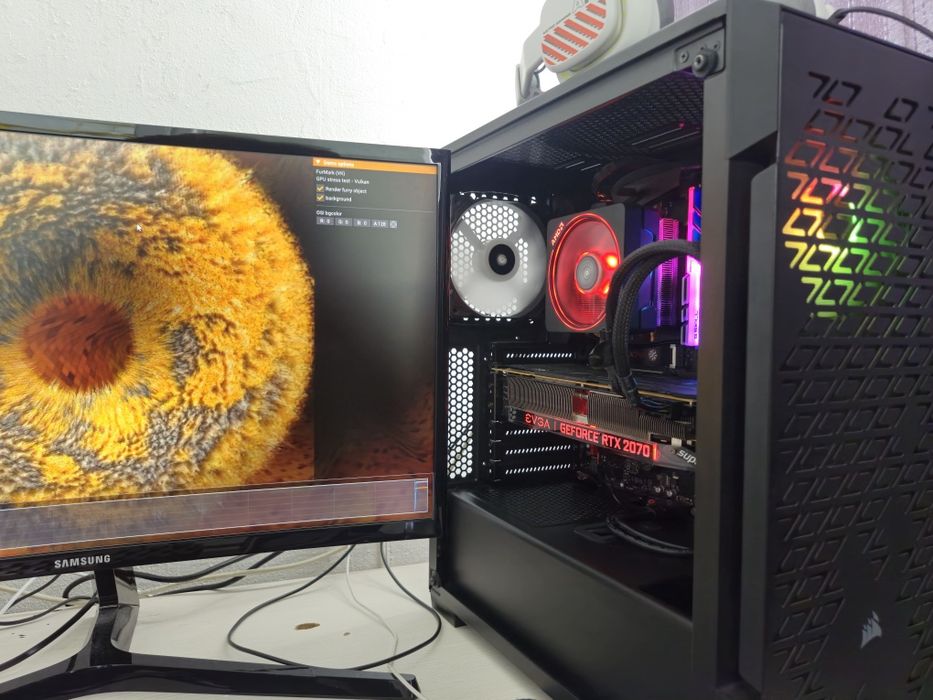PC Gaming Desktop RTX 2070 Super Ryzen 7 3700X 1TB SSD NVME 16GB DDR4 X570 Aorus Elite 750W BeQuiet